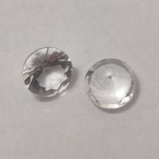 Crystal quartz 8mm round buff top whirl cut 1.91 cts 